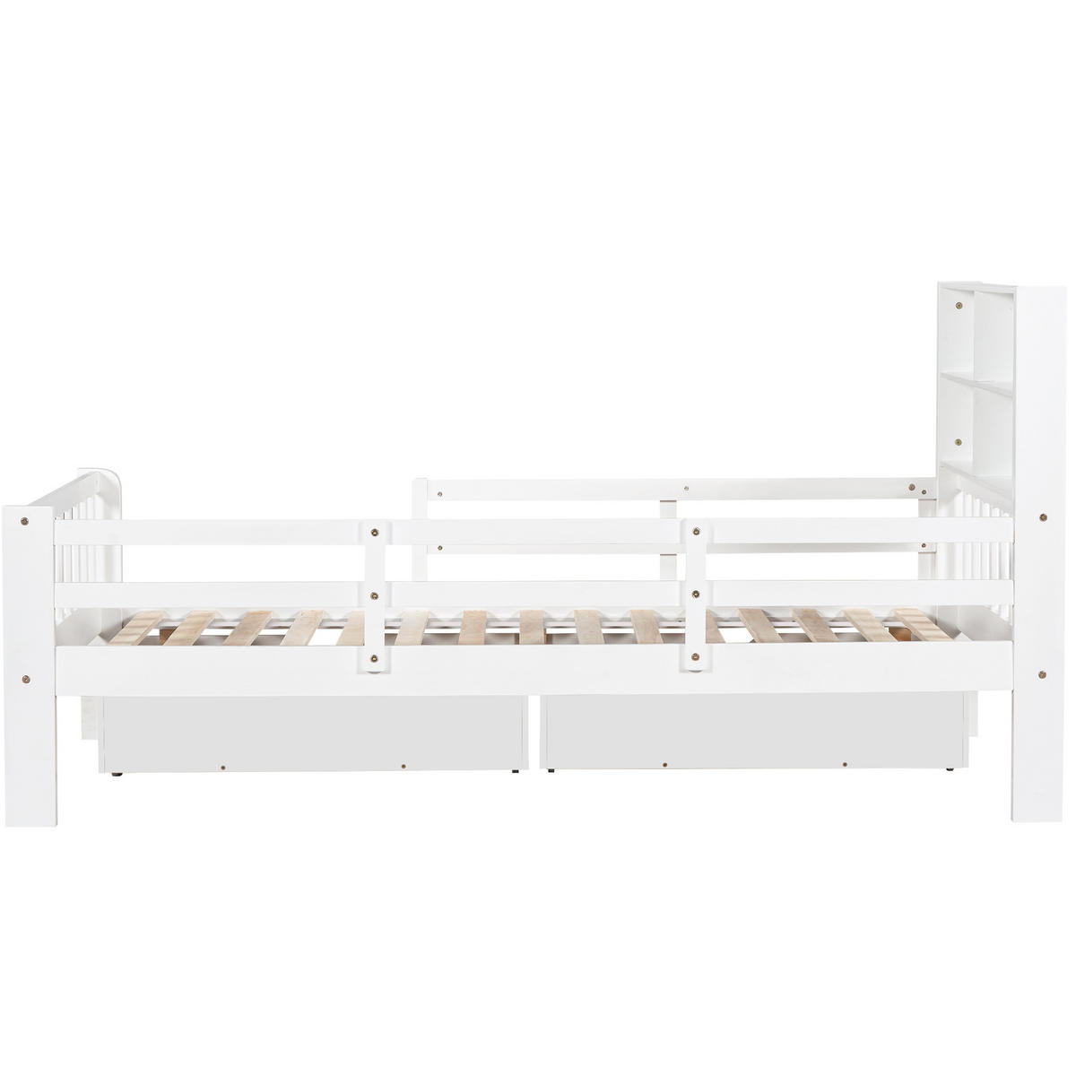 KINDERBETT 90x200cm Weiß Mit Schubladen & Tafel - Weiß, Holzwerkstoff (90/200cm) - FLIEKS