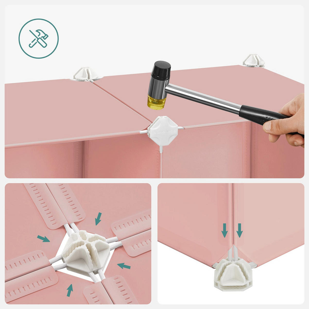 REGALSYSTEM PANAMA CITY - Rosa, Kunststoff (30/30/30cm) - Hansiro