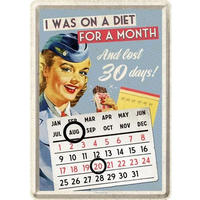 MINIBLECHSCHILD 10/14 cm Tischkalender I was on a Diet.. - Multicolor, Metall (10/14/0.1cm) - Nostalgic-Art