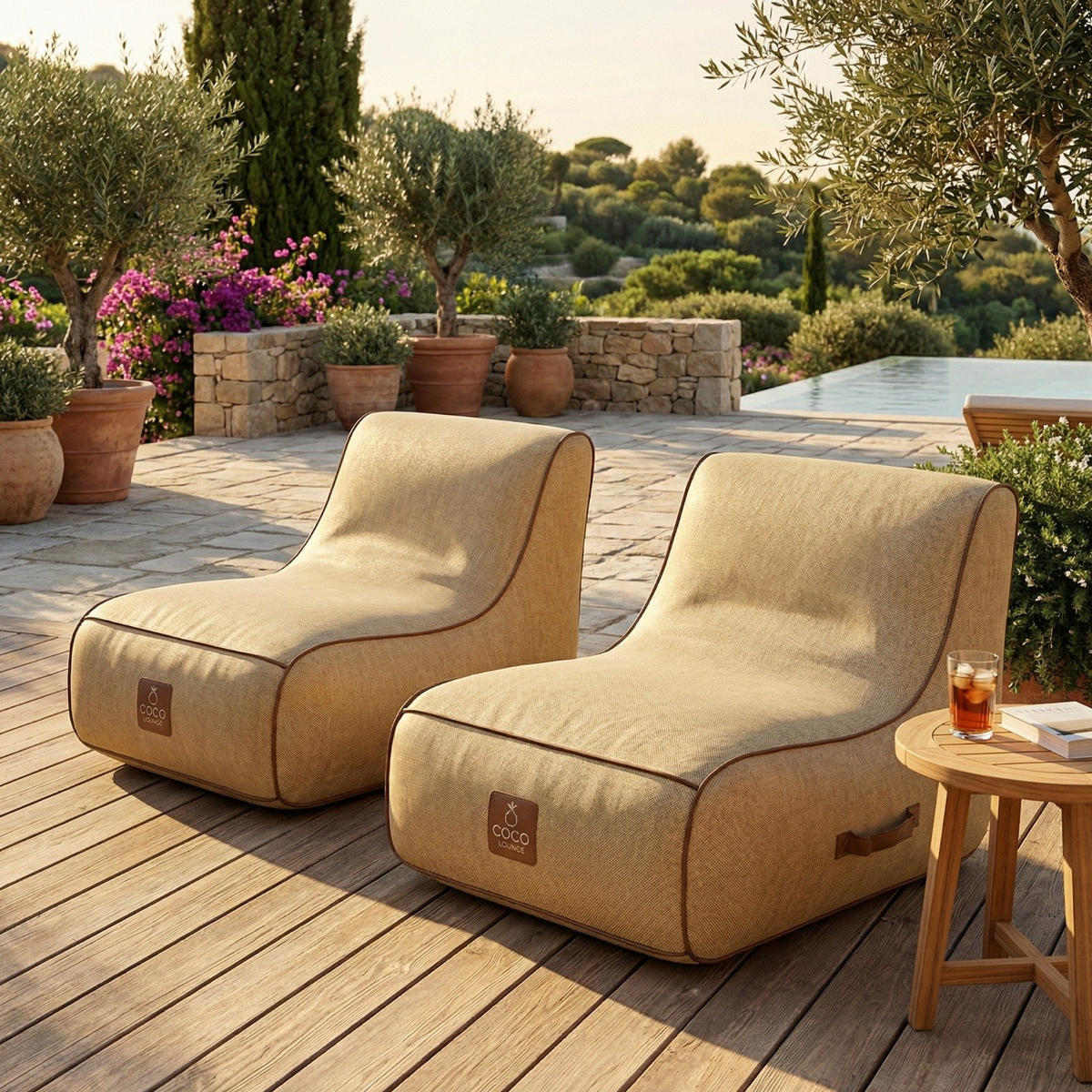 LOUNGESESSEL RIVIERA Beige - Beige, Kunststoff/Textil (75/75/75cm) - Coco Lounge