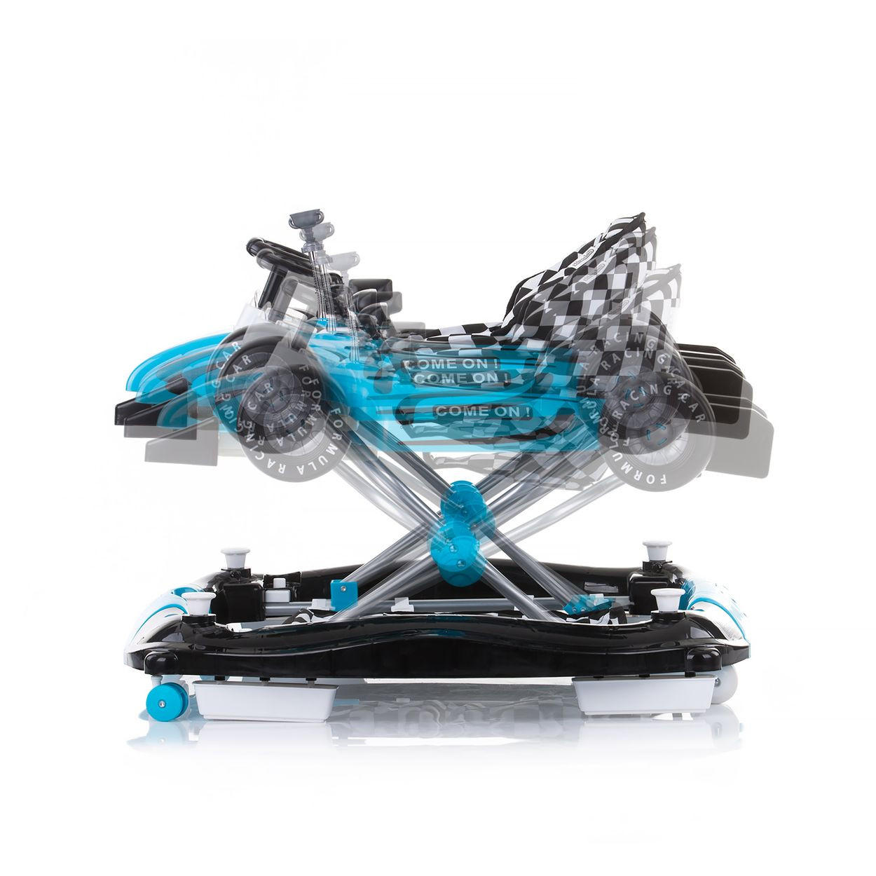 LAUFHILFE 4 in 1 Racer blau verstellbar, Wippe, Activitycenter - Blau, Kunststoff (67/55/70cm) - Chipolino