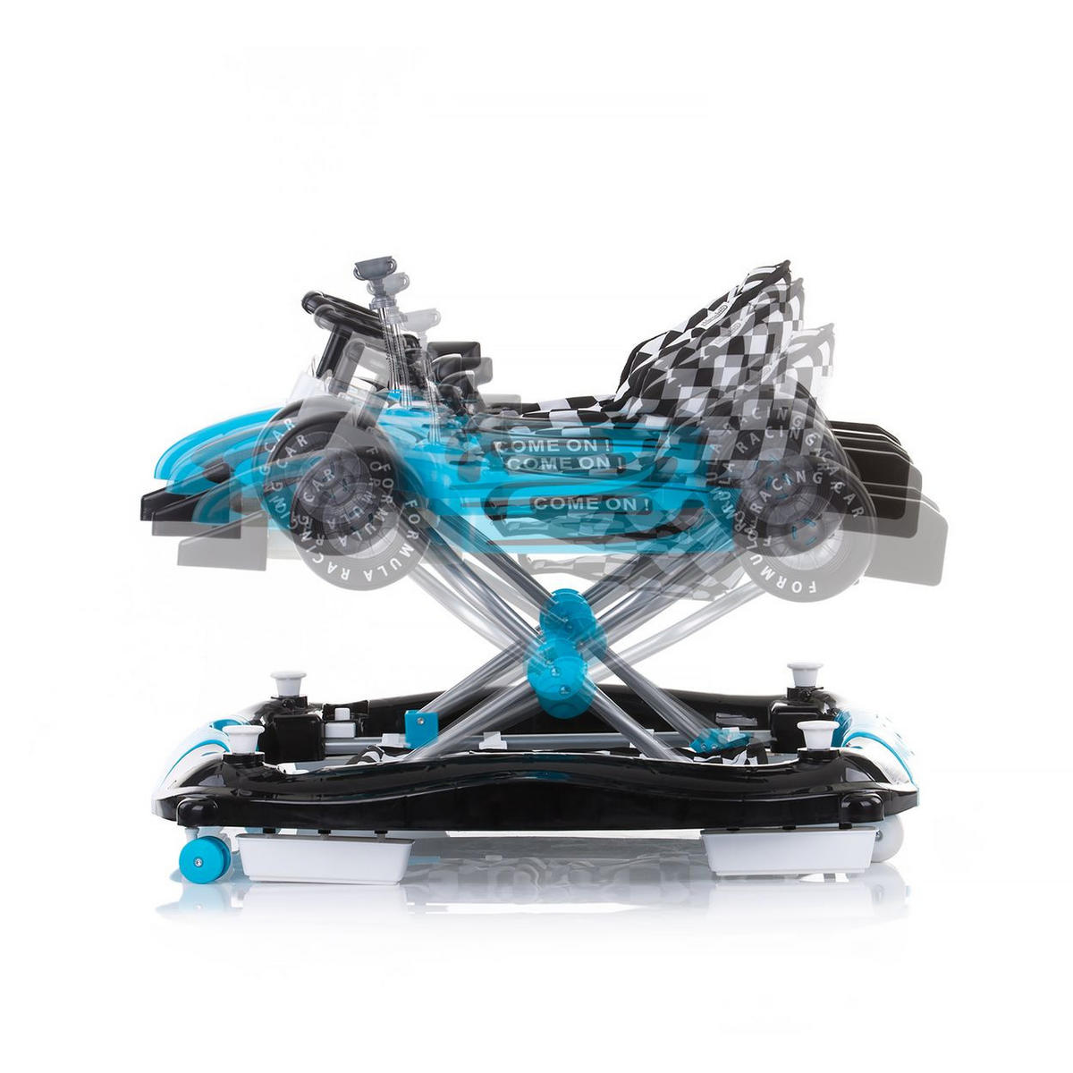 LAUFHILFE 4 in 1 Racer blau verstellbar, Wippe, Activitycenter - Blau, Kunststoff (67/55/70cm) - Chipolino