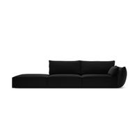 LINKES-SOFA Kaelle aus Samt schwarz 4 Sitzplätze - Schwarz, Textil (110/85/264cm) - Micadoni