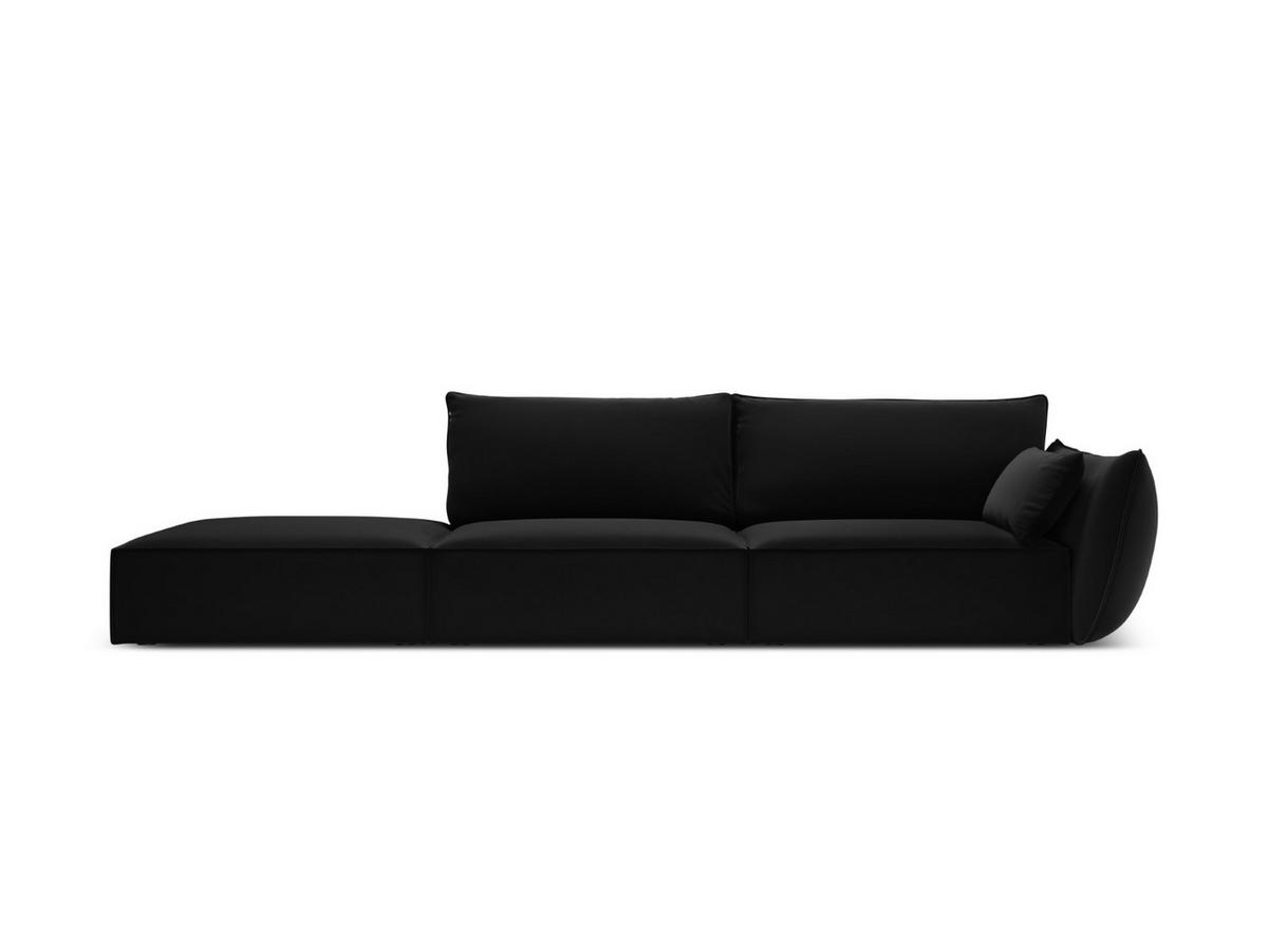 LINKES-SOFA Kaelle aus Samt schwarz 4 Sitzplätze - Schwarz, Textil (110/85/264cm) - Micadoni