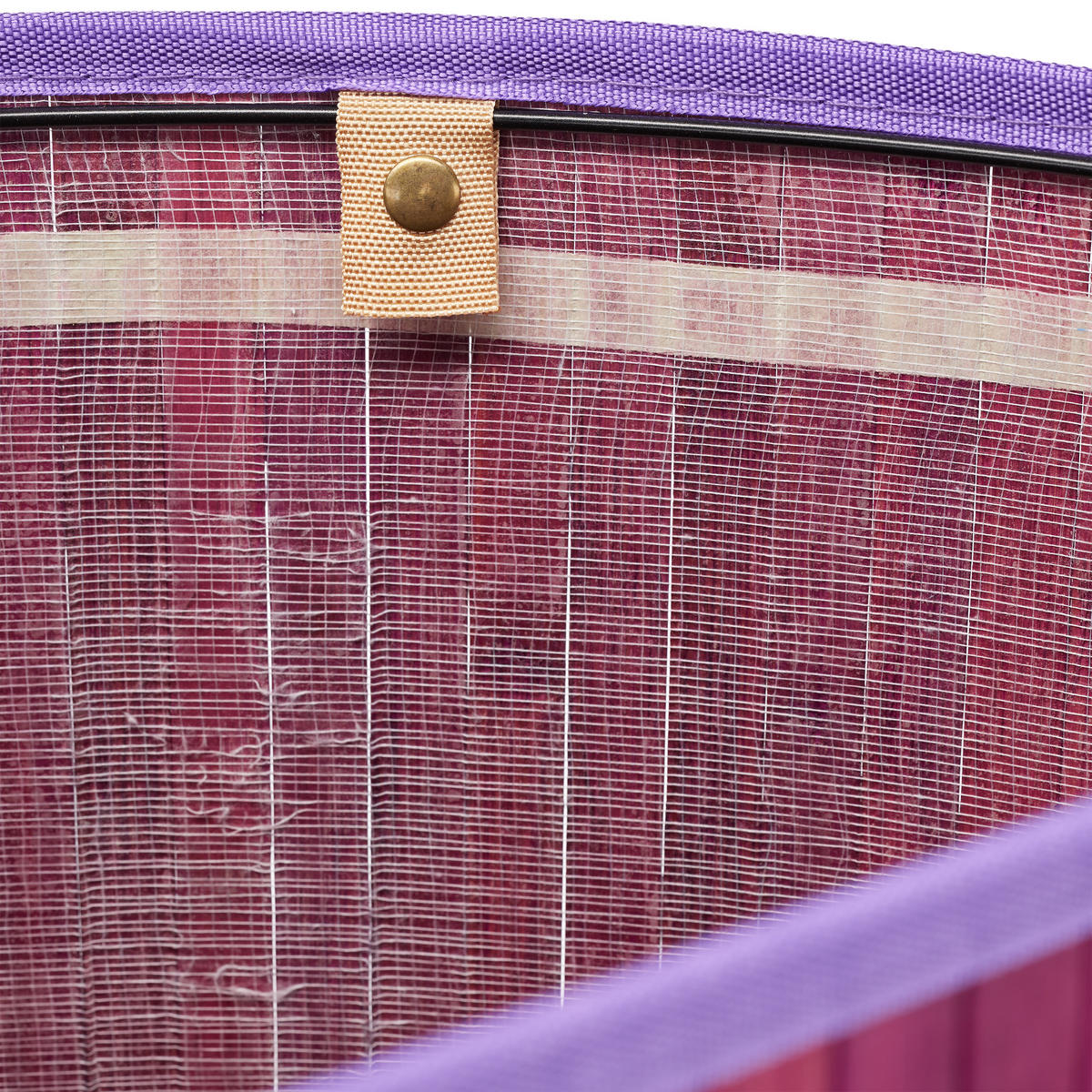 ECKWÄSCHEKORB - Lila, Holz/Textil (49.5/65/37cm) - Relaxdays
