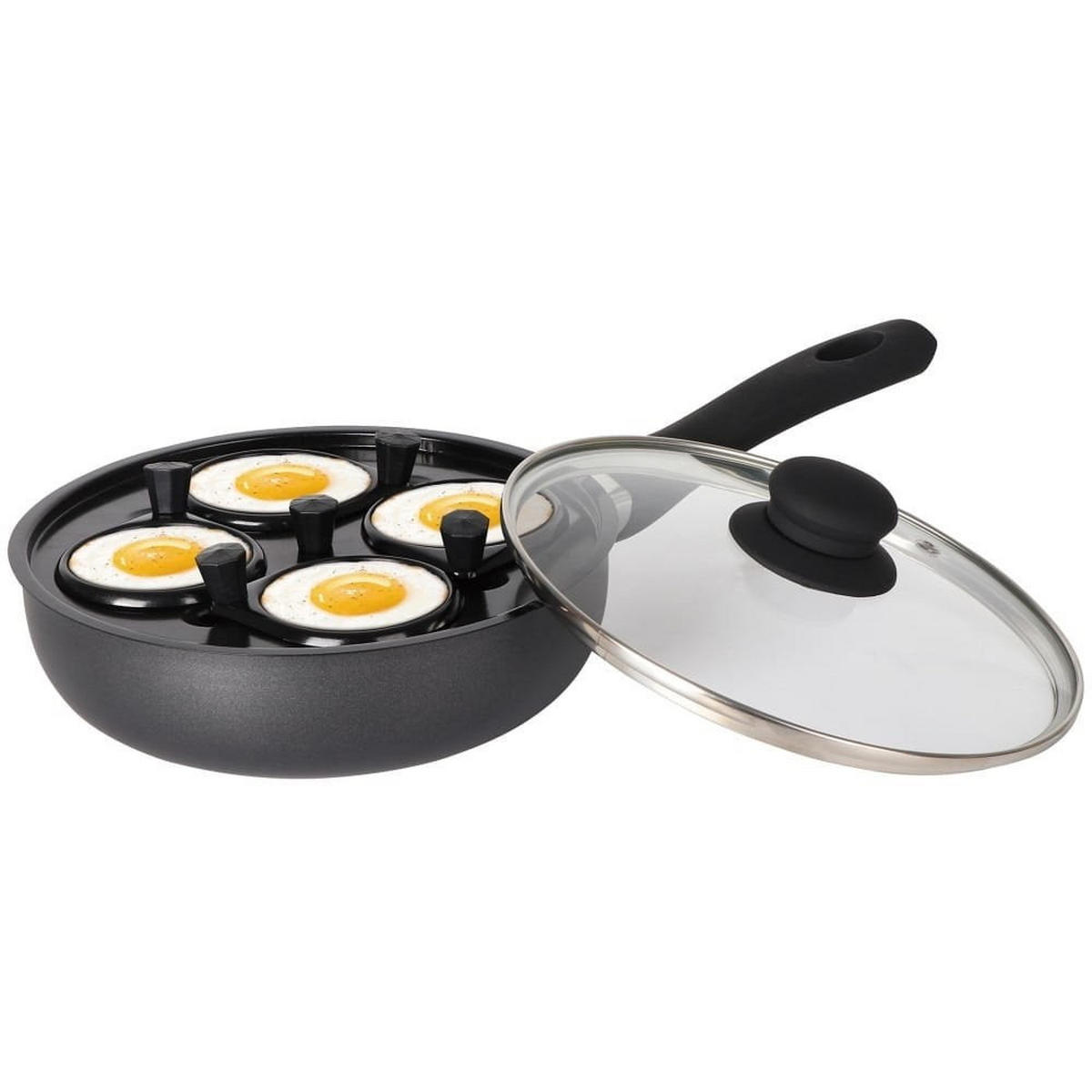 EIERPFANNE Graphit 20/20/5.5 cm KH1806 - Graphitfarben, Metall (20cm) - Kinghoff 