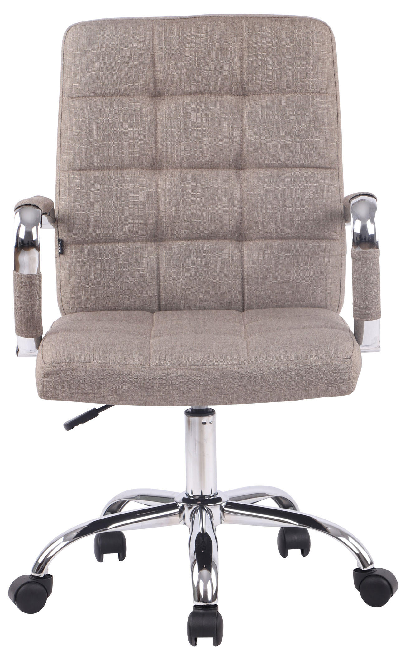 DREHSTUHL Stoff taupe - Taupe/Chromfarben, Textil/Metall (58/92/65cm) - CLP