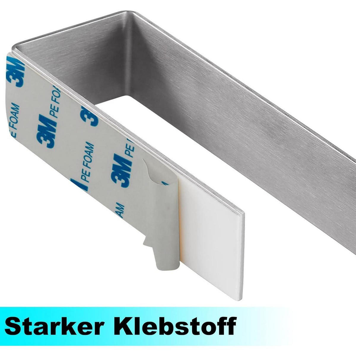 HANDTUCHHALTER Edelstahl gebürstet 20 cm - Grau, Metall (6.6/4.2/23.5cm)