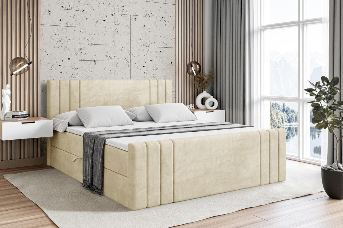 BOXBETT CELESTIA-Z - 200x200 cm - H3 - Beige - Beige, Holzwerkstoff (200/200cm) - ALTDECOR
