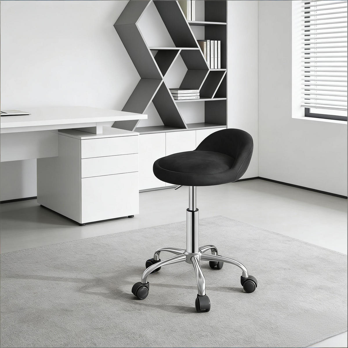 HOCKER Schwarz 30/30/65,5 cm - Schwarz, Metall (30/65.5/30cm) - PANGIVO