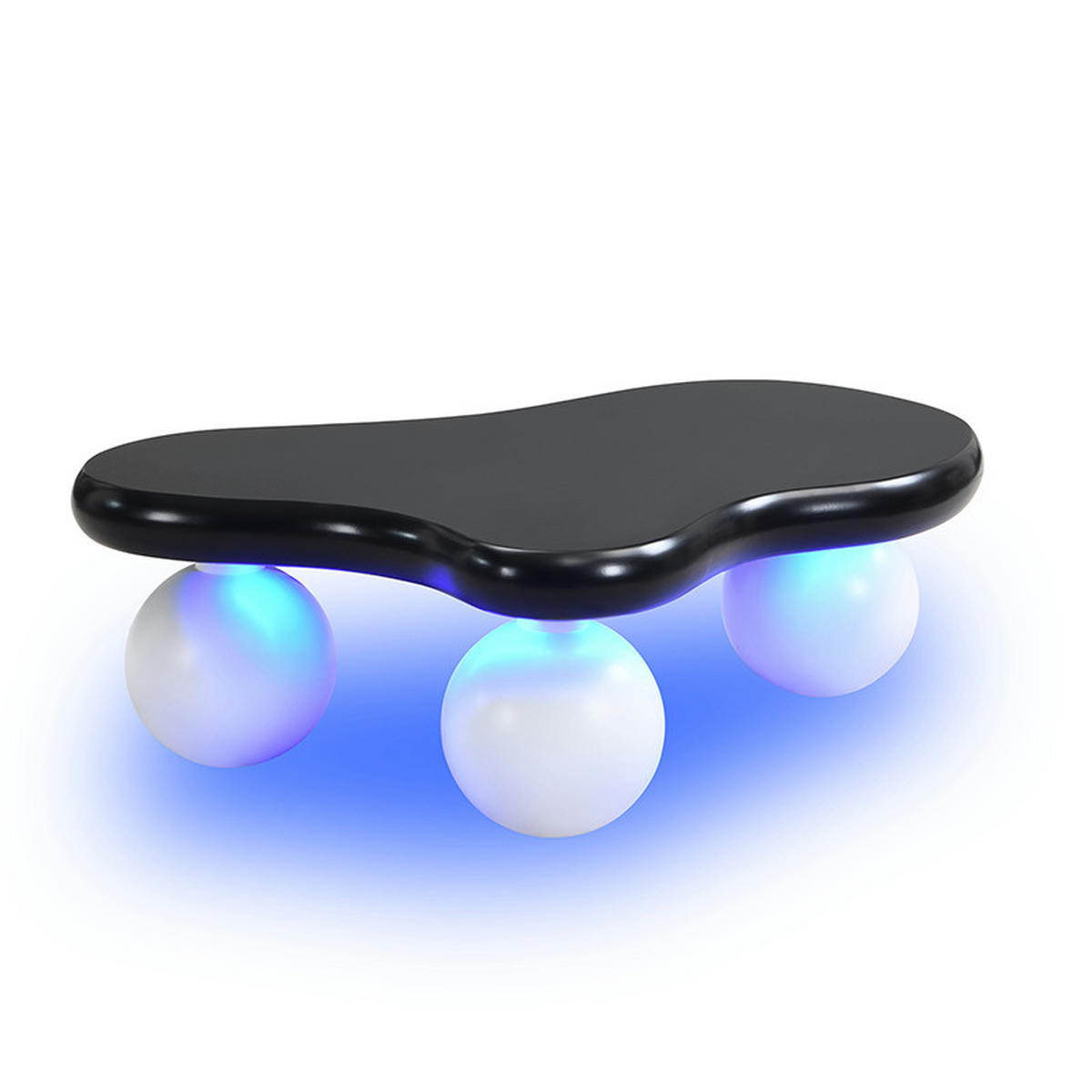 COUCHTISCH Cloud Style mit LED-Beleuchtung 95/32 cm Wolkenform 16 Farben wählbar - Schwarz/Weiß, Holzwerkstoff (95/62.5/32cm) - OKWISH