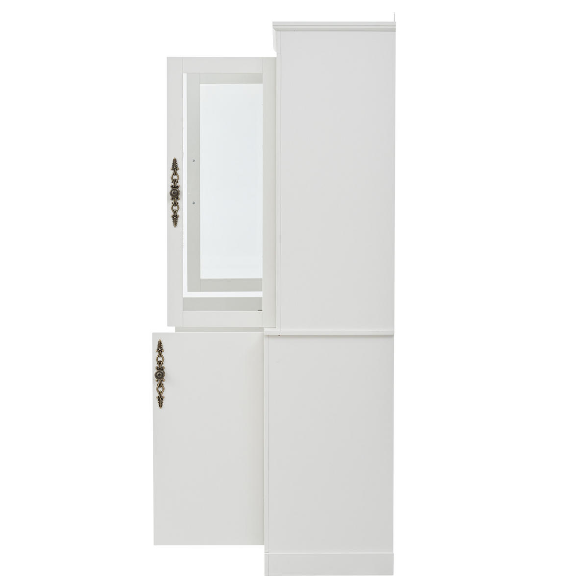 VITRINE LED 130cm 4 Türen 2 Schubladen Weinregal Weiß - Weiß, Glas (130/170.5/37.5cm) - FLIEKS