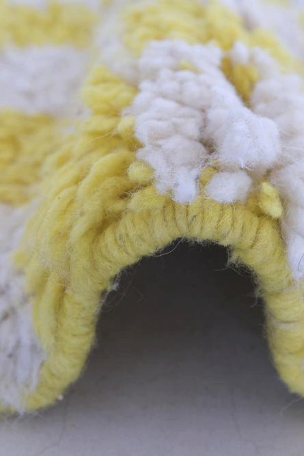 BERBERTEPPICH aus Marokko aus Wolle kariert gelb - Gelb, Naturmaterialien (160/257cm) - AFK Living