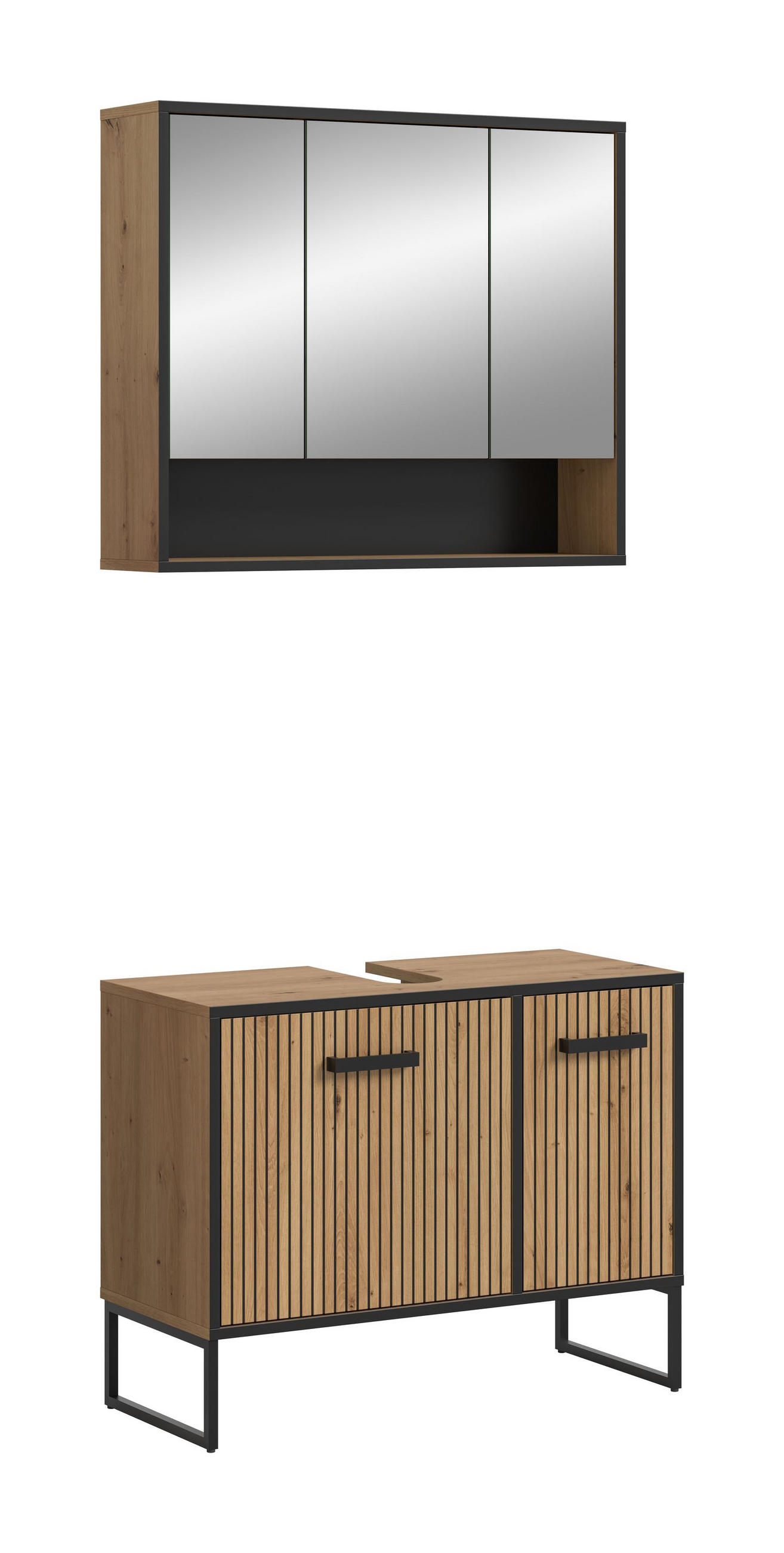 BAD-SET BAGNO 2-tlg. (B/H/T: ca. 80/192/36 cm) in Artisan Oak Nachbildung/Artisan Oak Nachbildung - Eiche Artisan, Holzwerkstoff (80/192/36cm)