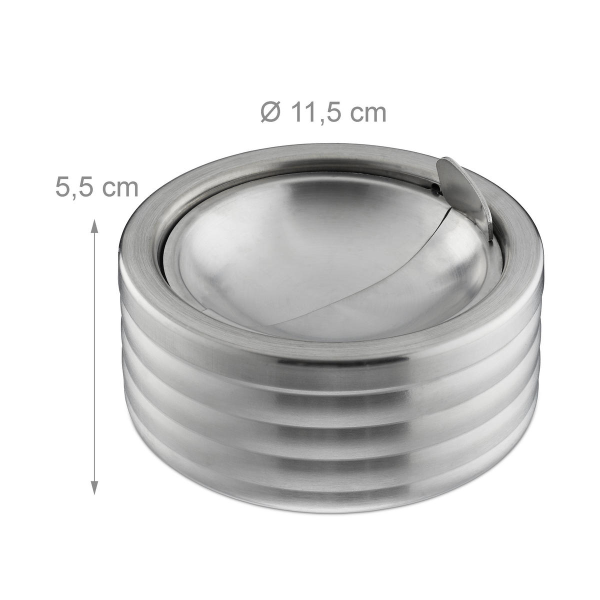 WINDASCHENBECHER - Silberfarben, Metall (11.5cm) - Relaxdays