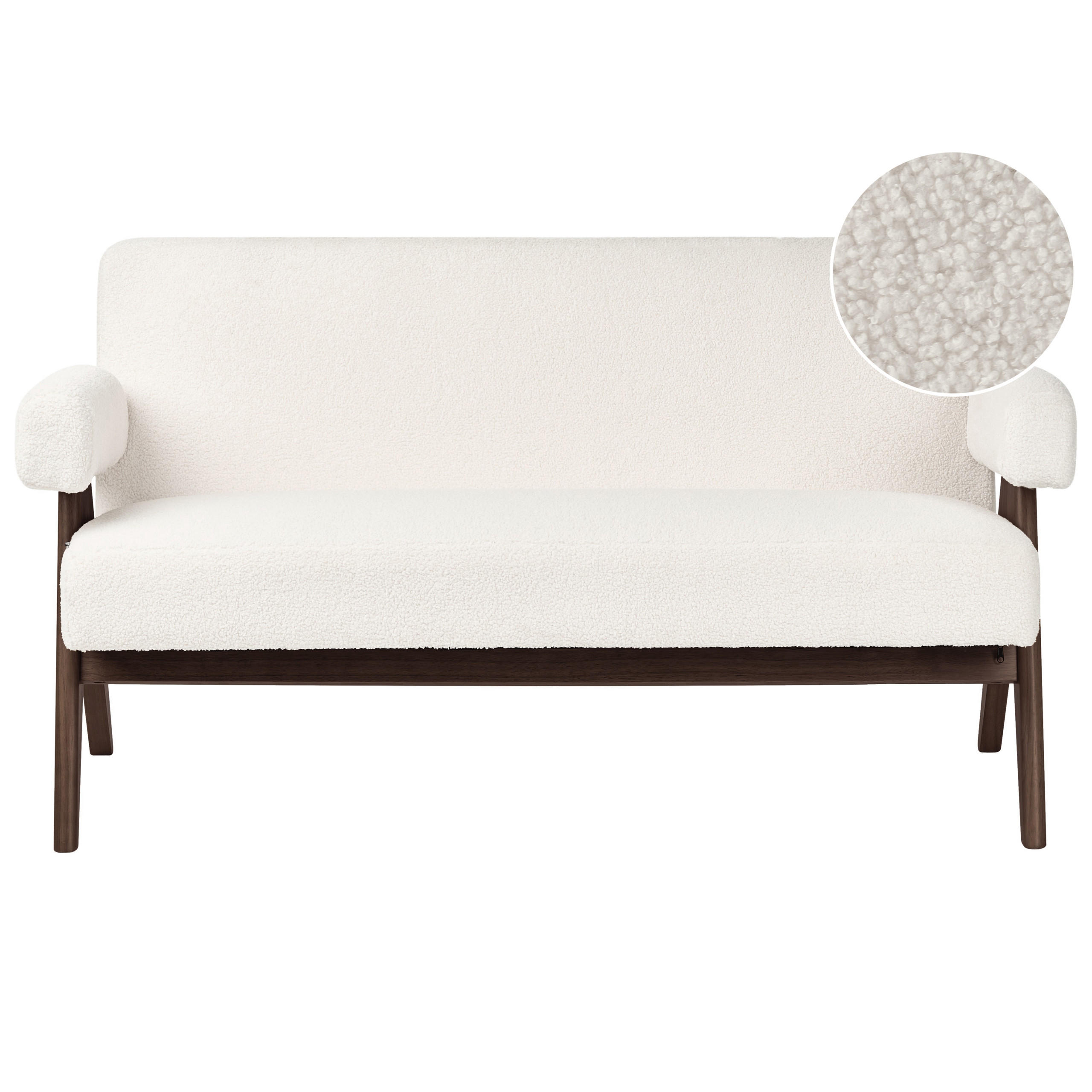 Beliani 2-Sitzer-Sofa Creme 148x79x78 cm