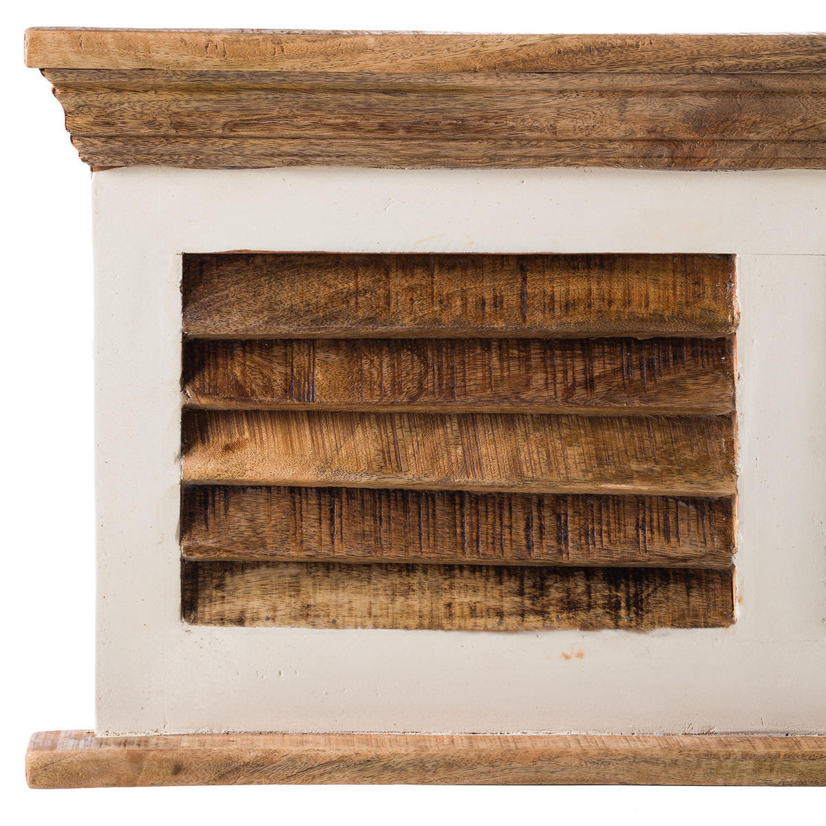 GARDEROBENLEISTE - Mango massiv - Braun/Weiß, Holz (120/40/28cm) - home24