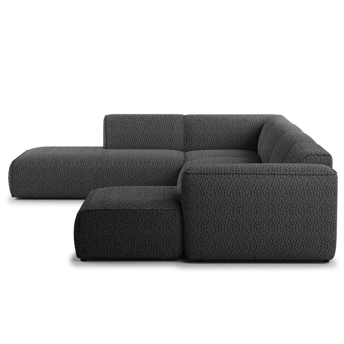 WOHNLANDSCHAFT mit Longchair - Anthrazit/Schwarz, Kunststoff/Textil (325/71/235cm) - home24