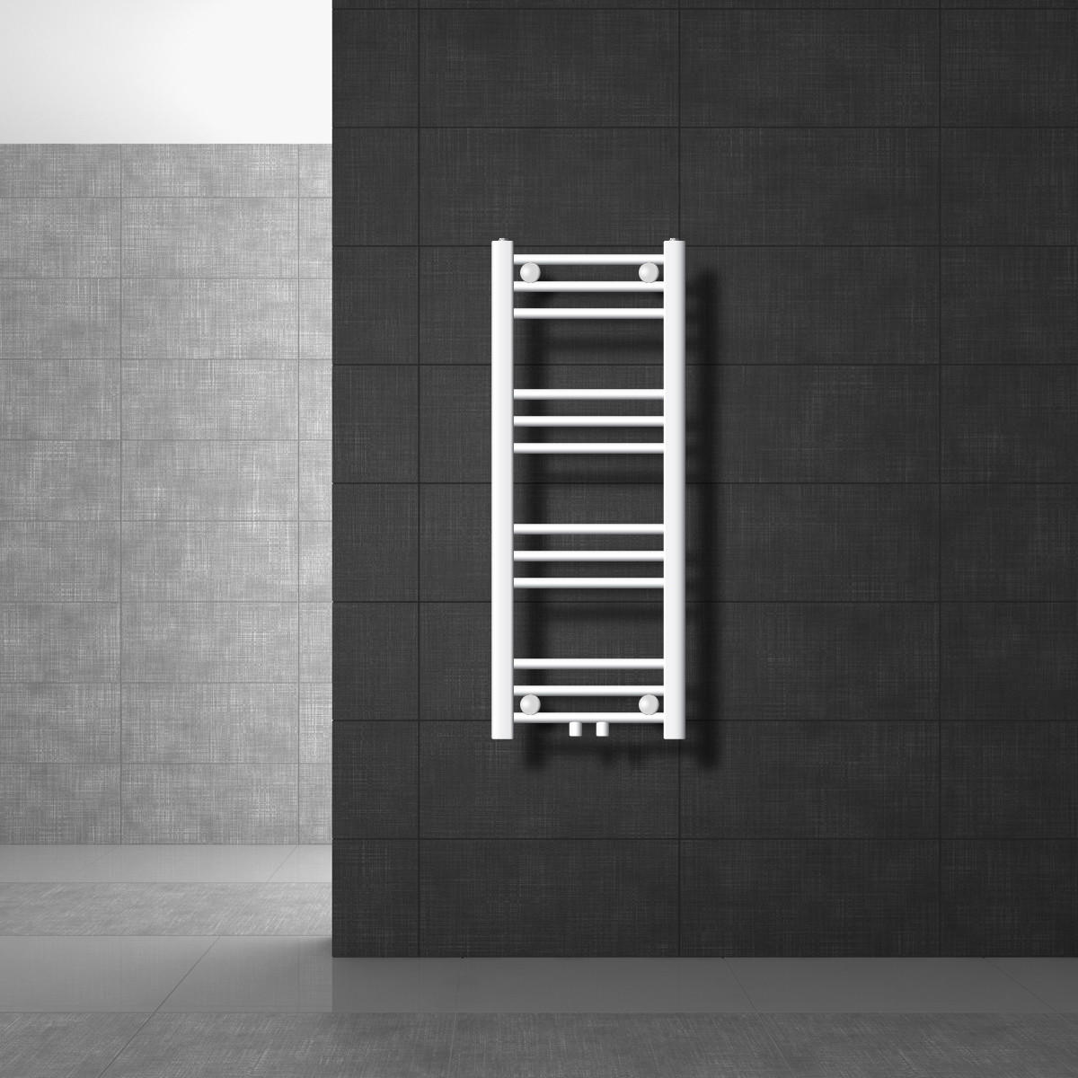 KOUPELNOVÝ radiátor Sahara 300 x 1800 mm, bílý, rovný, s centrálním připojením - bílá, kov (30/180/3cm) - LuxeBath