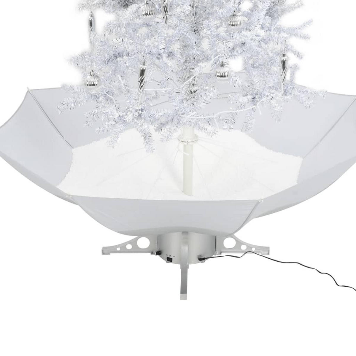 WEIHNACHTSBAUM Schneiender Mit Schirmfuss Weiss 190 Cm - Weiß, Kunststoff (190cm) - vidaXL