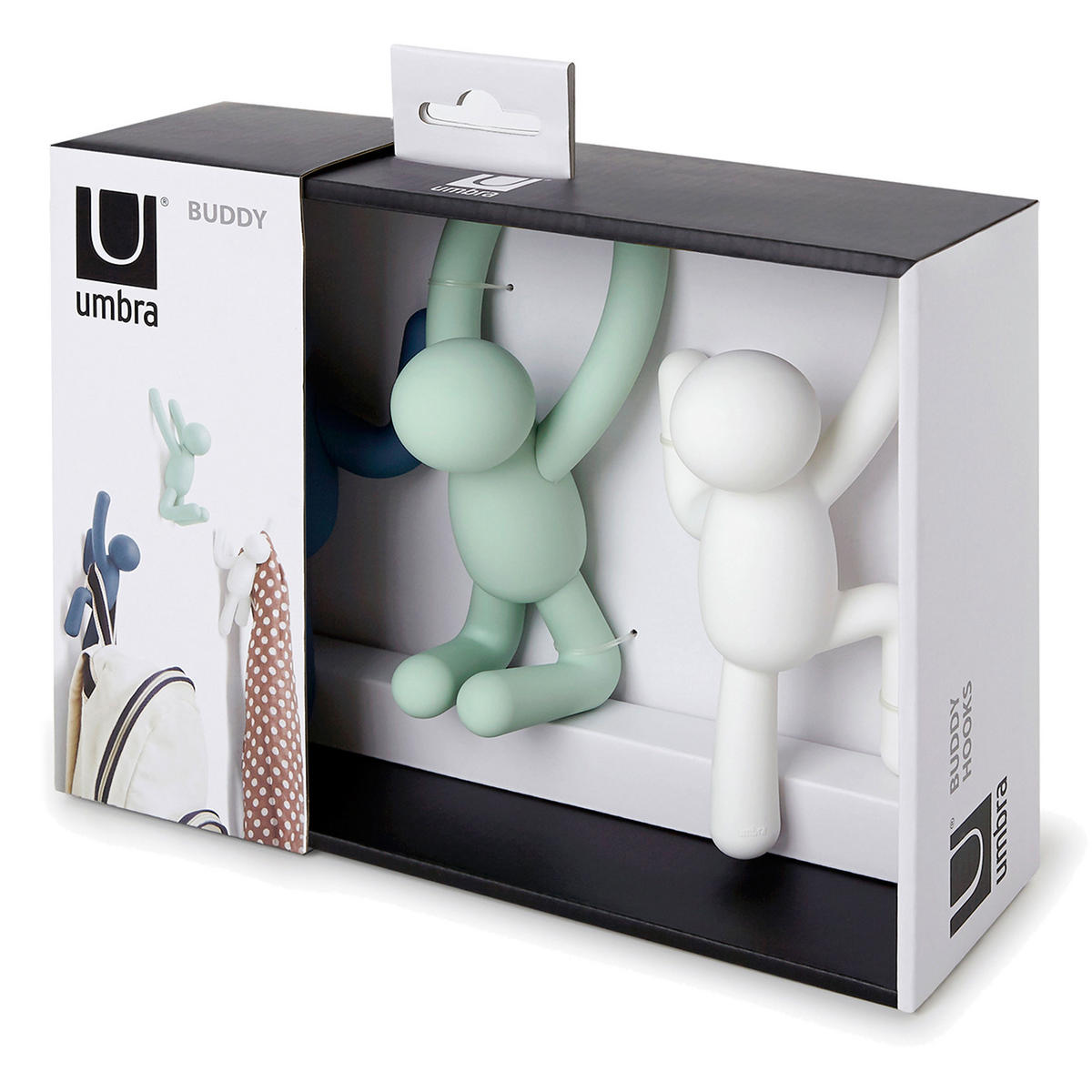 KLEIDERHAKEN Buddy, 3er Set, Pastell - Multicolor, Kunststoff (18.11/7.95/19.38cm) - Umbra