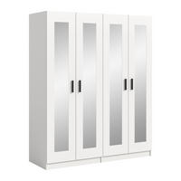 KLEIDERSCHRANKKOMBINATION VISBY (B/H/T: ca. 160/194/56 cm) in weiß/weiß - Weiß, Holzwerkstoff (160/194/56cm)