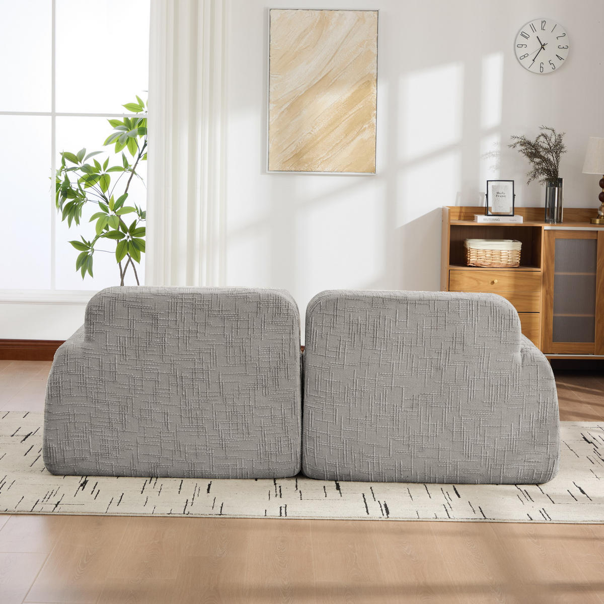2-SITZER SOFA Chenille Grau ohne Montage - Grau, Textil (198/73/90.5cm) - WISHDOR