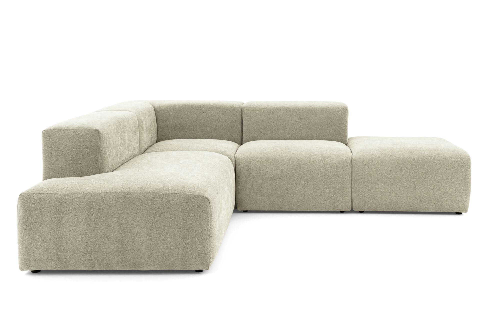 4-SITZER modulares Ecksofa HEAVEN SET 3 Links, Breite 270 cm Webstoff Olivgrün - Schwarz/Olivgrün, Holz/Kunststoff (245/270cm) - Muffo