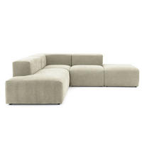 4-SITZER modulares Ecksofa HEAVEN SET 3 Links, Breite 270 cm Webstoff Olivgrün - Schwarz/Olivgrün, Holz/Kunststoff (245/270cm) - Muffo