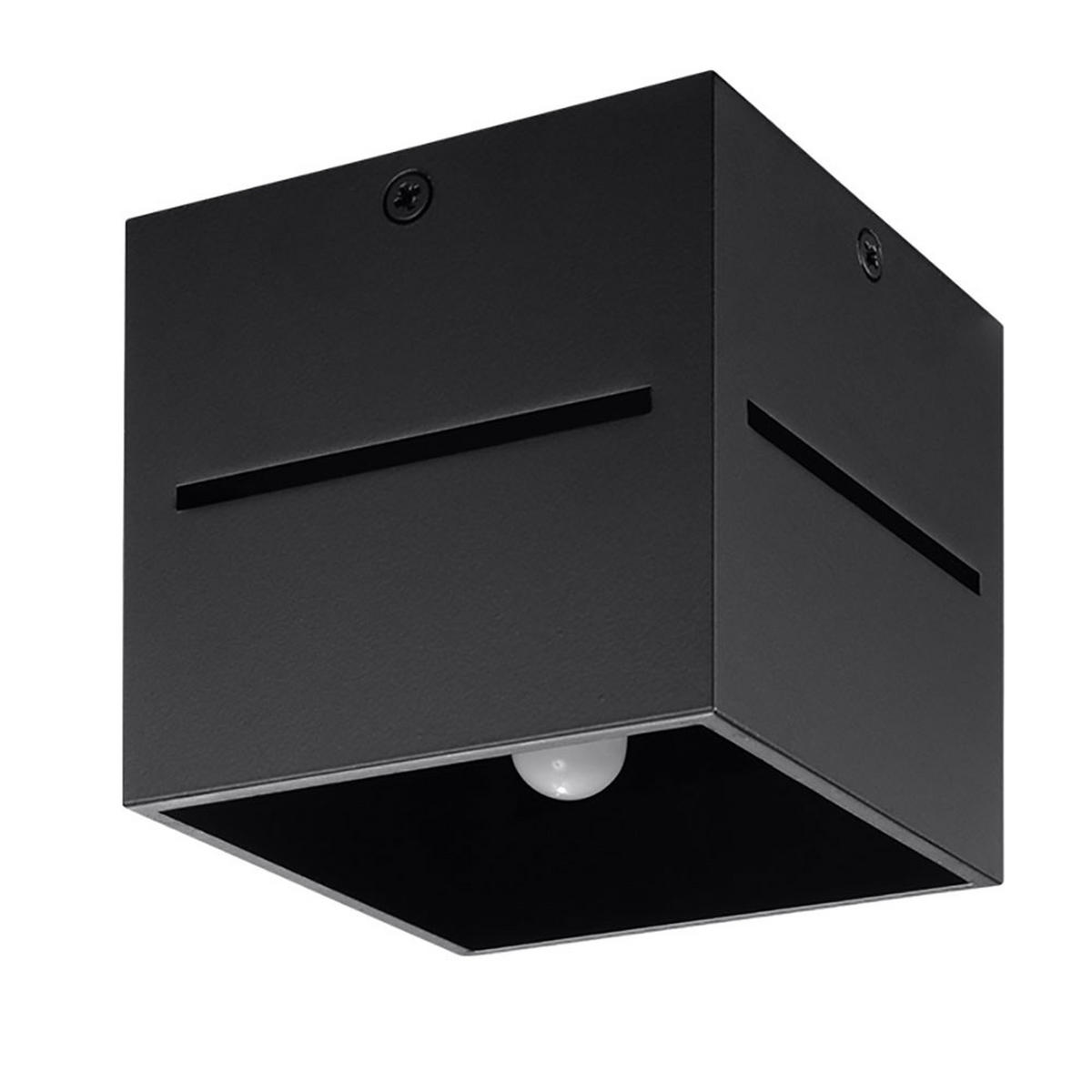 LED DECKENLEUCHTE Aluminium Schwarz - Schwarz, Metall (10/10/10cm)