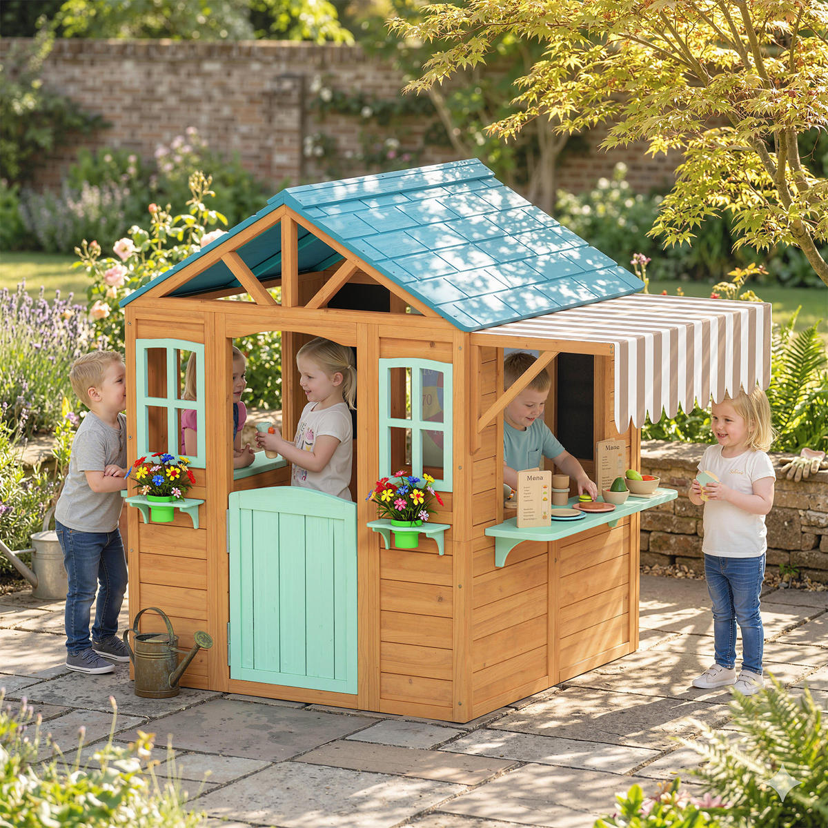 SPIELHAUS Tannenholz Mehrfarbig - Multicolor, Holz (120/141.5/142cm) - AIYAPLAY