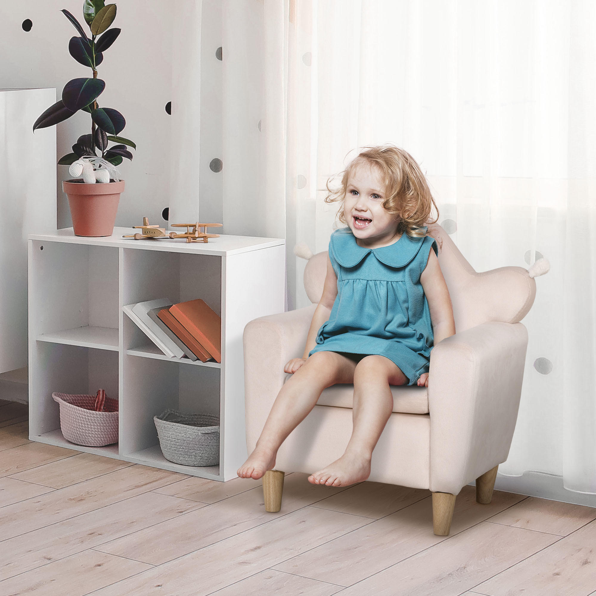 KINDERSESSEL, Rosa, Polyester - Rosa, Kunststoff (42/58/50cm) - HOMCOM