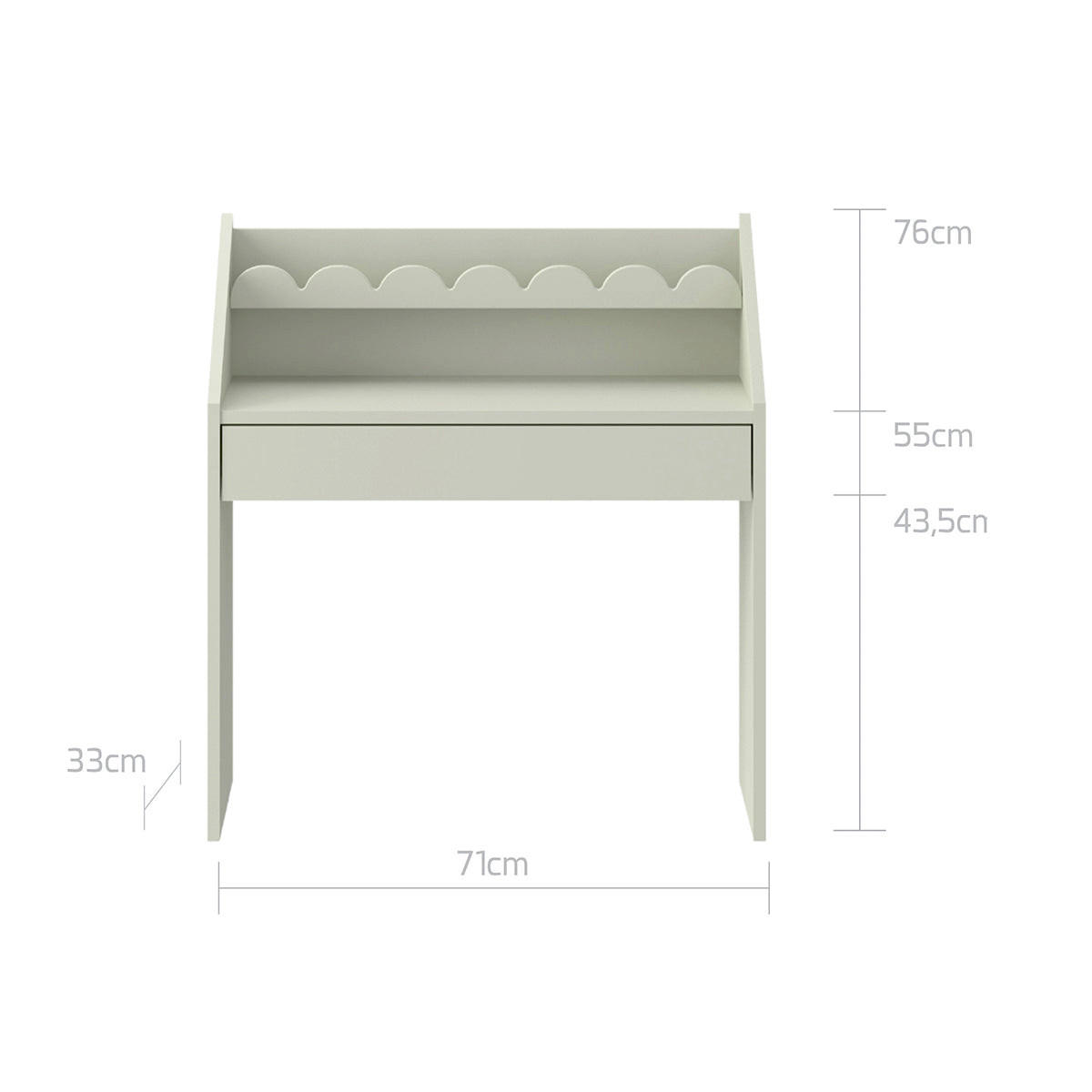 PISAĆI STOL Book Nook Boja kadulje - zelena, drvni materijal (71/76/33cm) - Petits-meubles