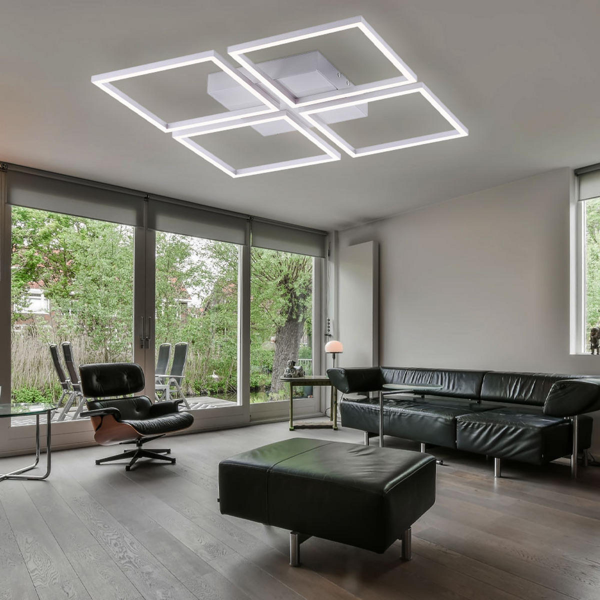 LED DECKENLEUCHTE Stahlfarben Silber - Silberfarben, Metall (52.5/52.5/5.3cm)