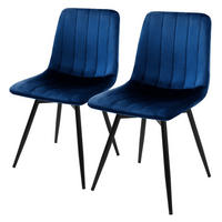 ESSZIMMERSTÜHLE 2er Set drehbar Küchenstühle gepolstert aus Samt Dunkelblau - Schwarz/Dunkelblau, Textil/Metall (43/81/52cm) - ML-DESIGN