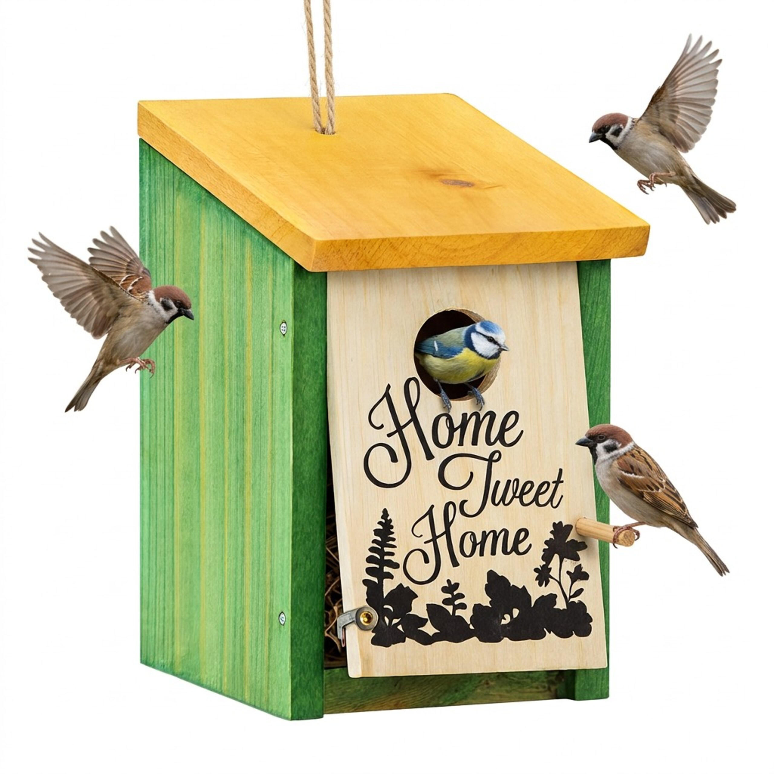 NISTKASTEN - Grün, Holz/Metall (12/22/15cm) - Relaxdays