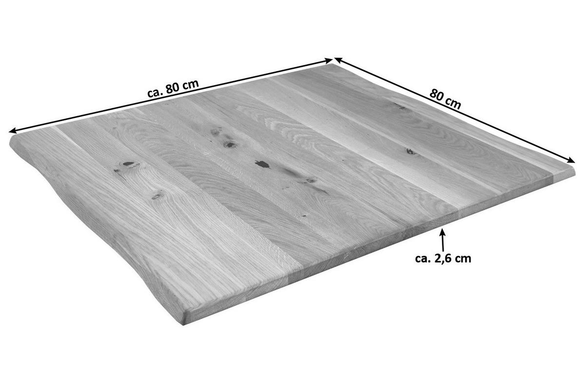 TISCHPLATTE SESSA - Beige/Schwarz, Holz/Metall (80/80/3cm) - SAM