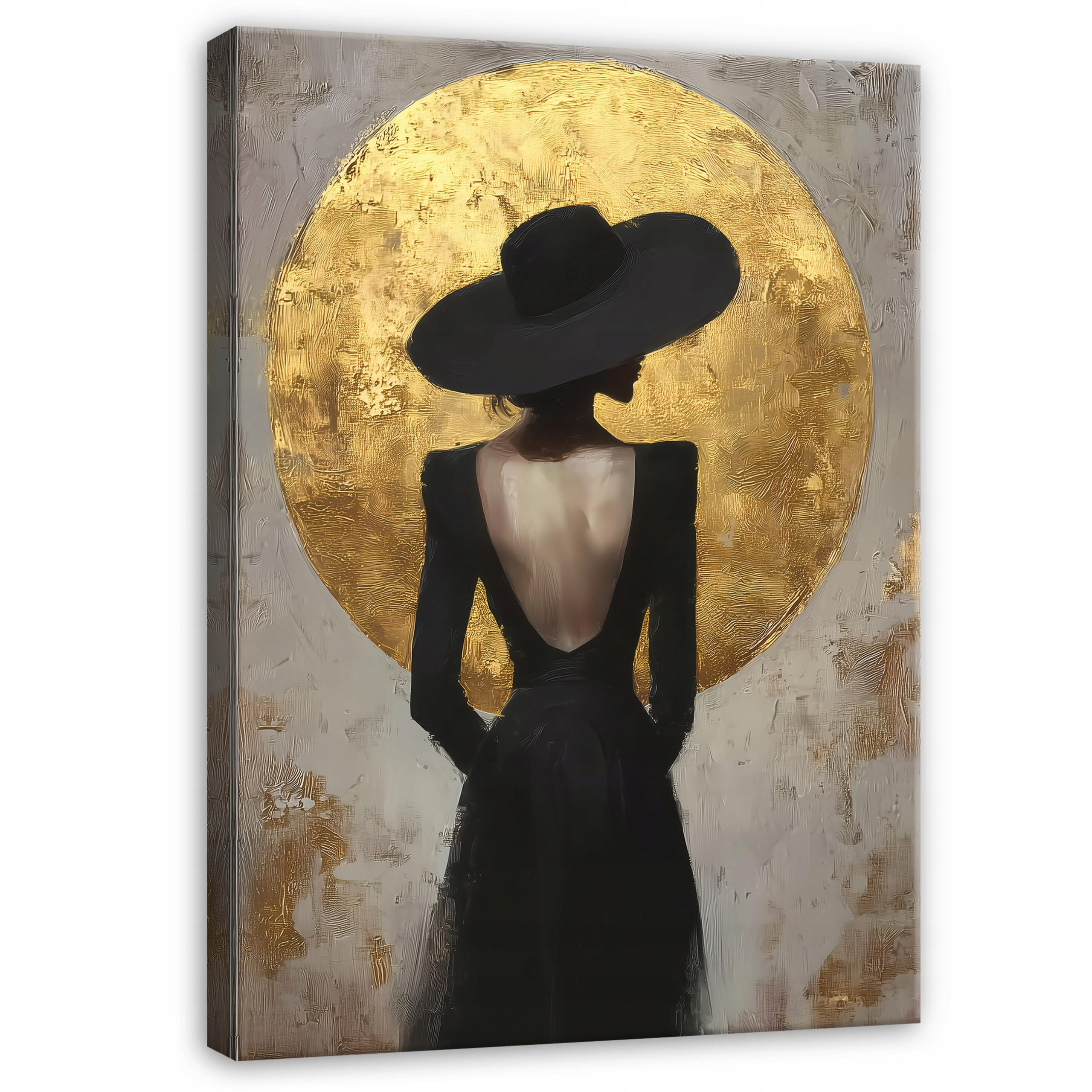 WANDBILDER Frau Hut Abstrakt Loft 120x80 - Multicolor, Holzwerkstoff (80/120cm) - Wallarena