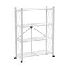 KLAPPREGAL auf Rollen 4 Fachböden Belastbarkeit 200kg 127x72x34 cm Weiß - Weiß, Metall (72/127/34cm) - PROREGAL