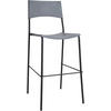 BARHOCKER Kunststoff grau - Schwarz/Grau, Kunststoff/Metall (43/114/41cm) - CLP