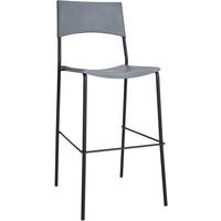 BARHOCKER Kunststoff grau - Schwarz/Grau, Kunststoff/Metall (43/114/41cm) - CLP