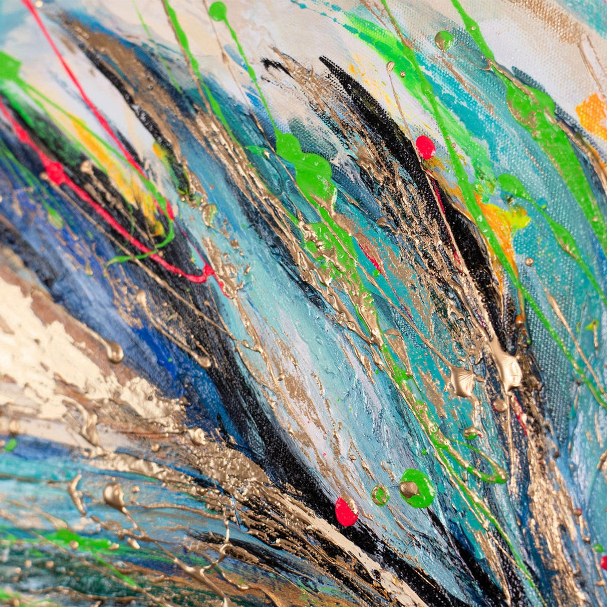 GEMÄLDE Leuchtendes Gefieder auf Keilrahmen 115x50 cm - Multicolor, Holz (115/50cm) - YS-art gallery