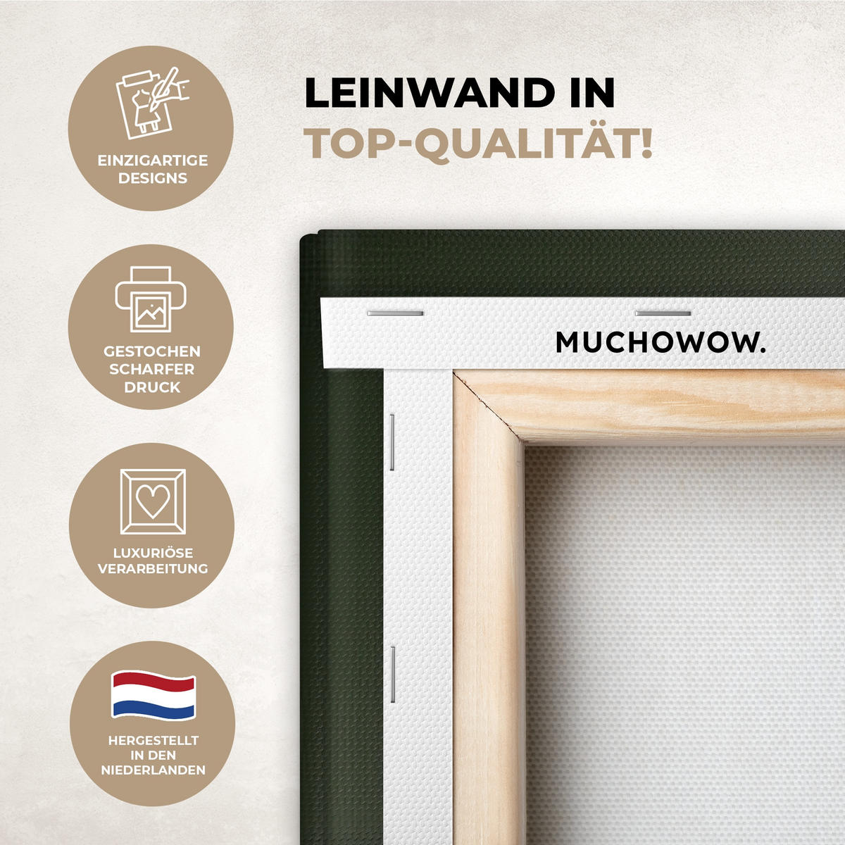 LEINWANDBILD Japandi - Grün - Abstrakt - Modern 90x140 cm - Salbeigrün, Textil (90/140cm) - MuchoWow