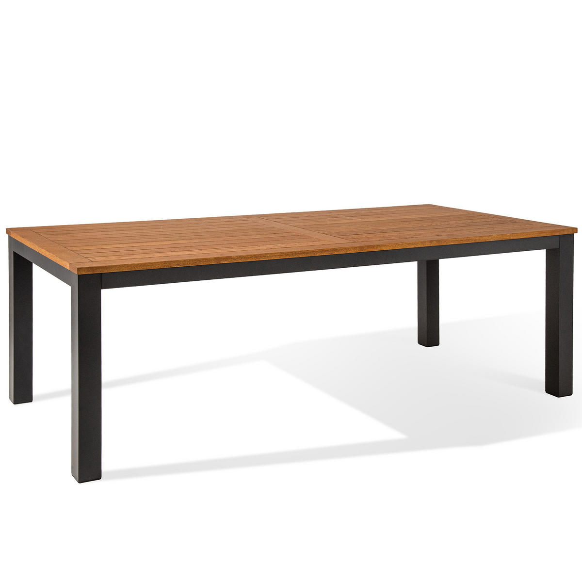 GARTENTISCH LENTI - Anthrazit/Braun, Holz (100/220/76cm) - KONSIMO®