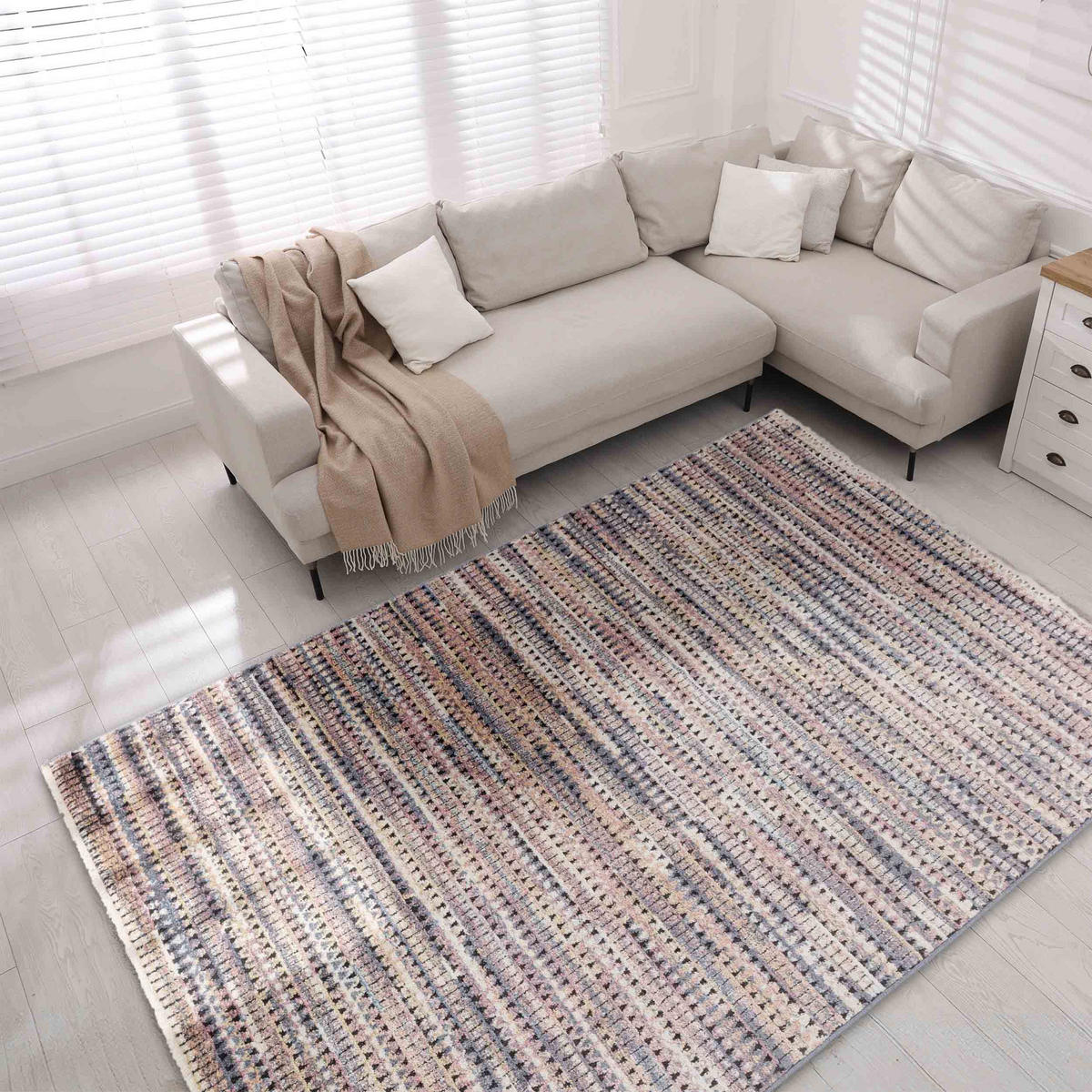 DESIGNTEPPICH ORVIETO - Hellblau, Textil (133/190cm) - Astra