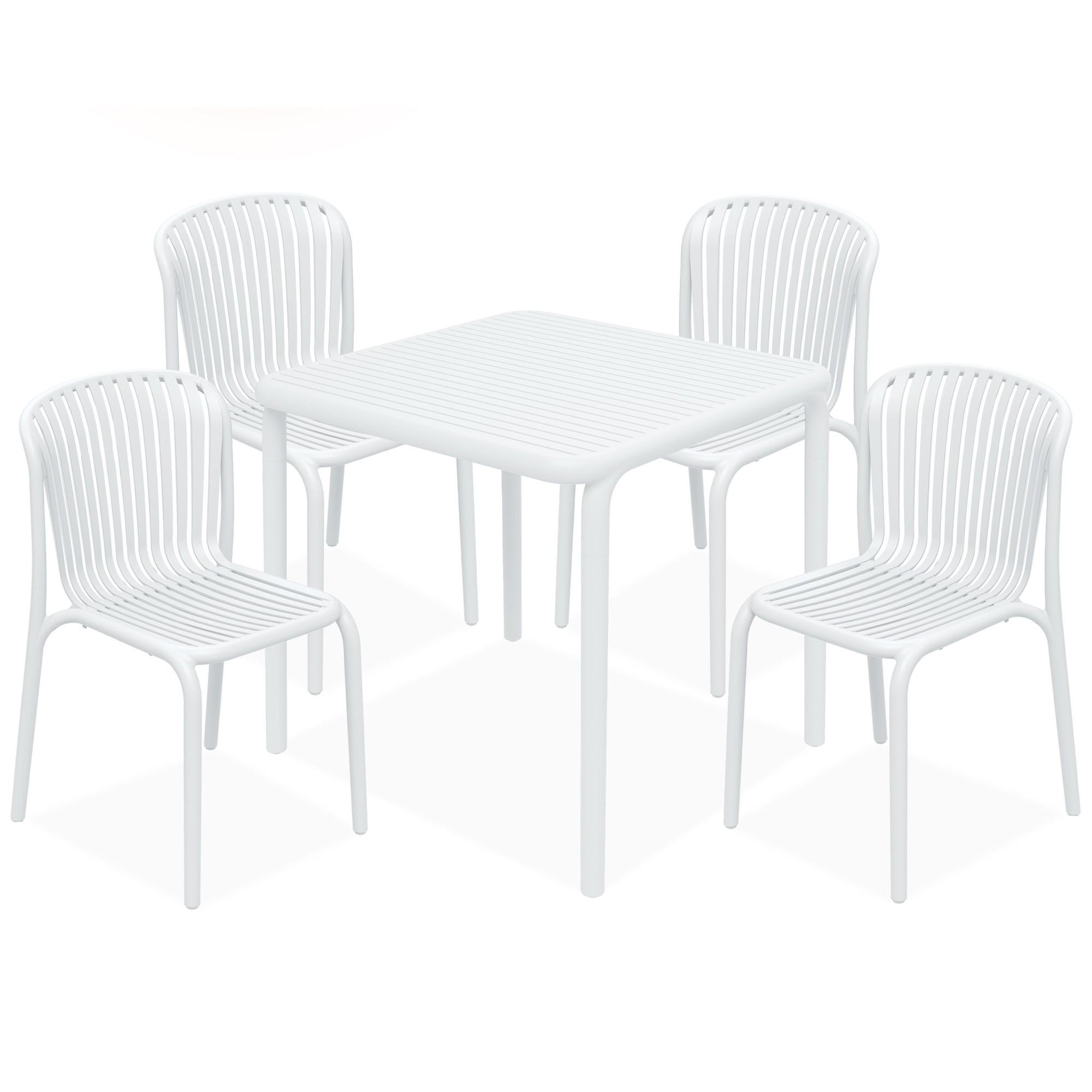 GARTEN ESSGRUPPE FICCARI, Gartenmöbel-Set 5-tlg, Weiß - Weiß, Kunststoff - KONSIMO®
