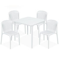 GARTEN ESSGRUPPE FICCARI, Gartenmöbel-Set 5-tlg, Weiß - Weiß, Kunststoff - KONSIMO®