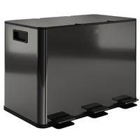 MÜLLEIMER DE-08955 3x20 L, Soft-Close, herausnehmbar Schwarz - Schwarz, Metall (36.6/43.2/61.9cm) - ComfortXL