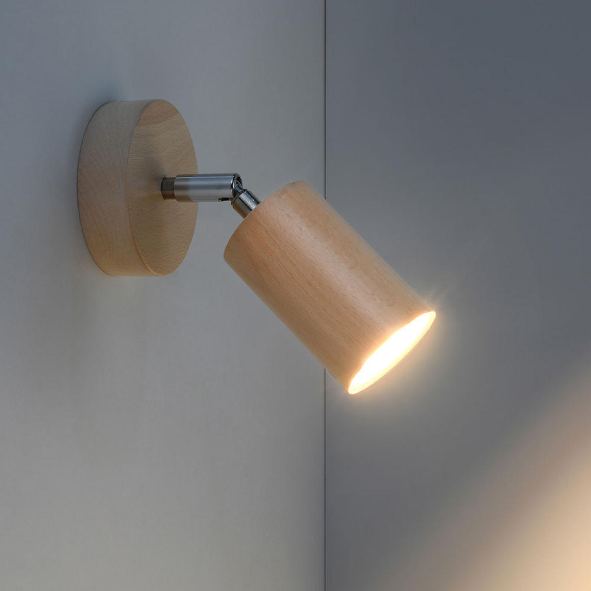 WANDLEUCHTE Holz Braun Beweglicher Spot - Braun, Holz (10/15/10cm)