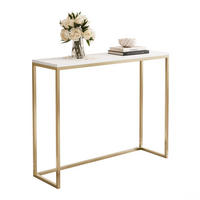 KONSOLENTISCH LORA 80/30/80 cm Gold / Weiß matt - Goldfarben/Weiß, Metall (30/80/80cm) - Idohome
